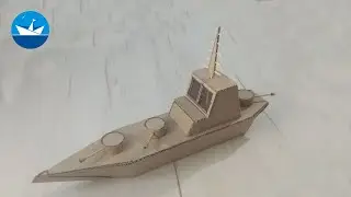 Сторожевой катер из картона/Cardboard patrol boat/DIY