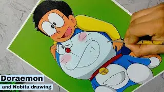 Doraemon and Nobita✨ drawing with acrylic colours on canvas/Lokesh Art Gallery.......