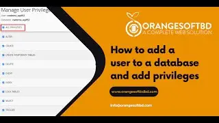 How to add a user to a database and add privileges with Orange Soft BD