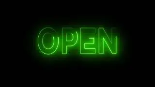 Open Sign Glowing Flickering Neon Lights Loop Animation by Fahad VFX