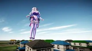 MMD Giantess Yuzuki Yukari Animation Test No Sound1080P HD