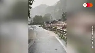 Rivers overflow after Typhoon Lan hits Japan