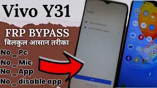 Vivo Y31 Frp Bypass || Vivo y31 google account unlock