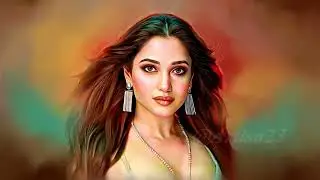 Stylized Portrait Tamanna Bhatia | Dgital Painting | Oil Paintig | Artisa 23