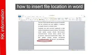 how to insert file location in ms word