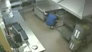 Security Camera At A Dominos Catches A Cook Wacking His Balls On A Pot Handle