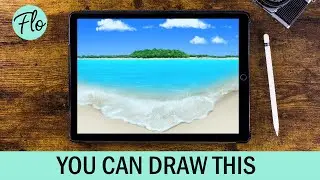 YOU Can Draw This BEACH in PROCREATE | easy landscape drawing tutorial