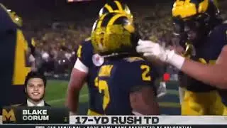 Blake Corum 17 Yard Touchdown Run in OT | #4 Alabama vs #1 Michigan | 2024 Rose Bowl
