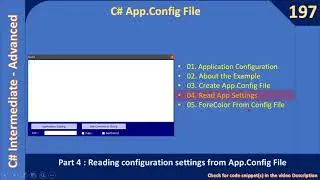 C# App Config | Part 4 - Read App Setting | C# Advanced #197