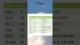 Data type value range | Java | python | dot net | programming | #trending #shorts #shortsfeed