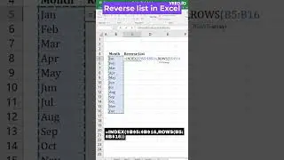 Reverse data in Excel 