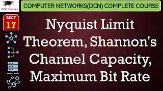 L17: Nyquist Limit Theorem, Shannons Channel Capacity, Maximum Bit Rate with Example | DCN Lectures