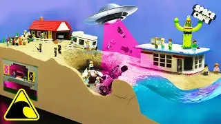 UFO Crash - Lego Tsunami Dam Breach Experiment