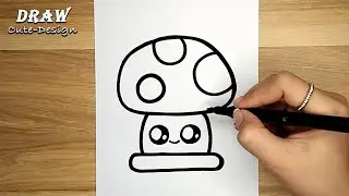 COMMENT DESSINER UN CHAMPIGNON MIGNON, ÉTAPE PAR ÉTAPE