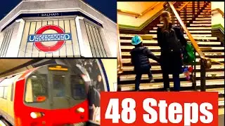 EXITING London Underground Northern Line at BALHAM 48 Steps