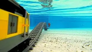 Lego train under water