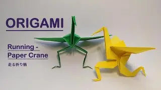 Easy Origami Running  Paper Crane | How To Make an Paper crane Instructions Origami Tutorial Animals