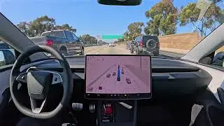 Raw 1x: Gardena to LAX on Tesla FSD 12.5.1.3