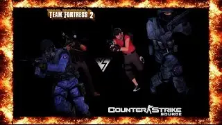 The TF2 Mercs play Counter-Strike: Source