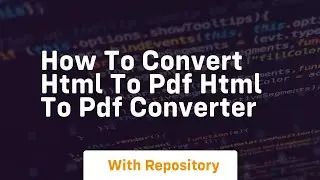 How to convert html to pdf html to pdf converter