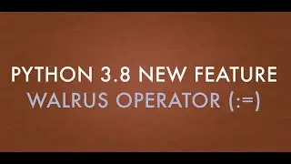 Python 3.8 New Feature  Walrus Operator ':='