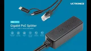 UCTRONICS Gigabit PoE Splitter with 2-in-1 PoE to USB C/Micro USB Adapter