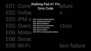 Walking Pad A1 Pro - Error Code