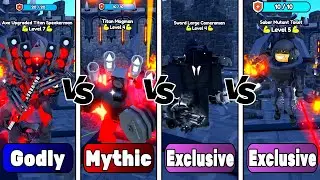 🔥Axe Upgraded Titan vs Mogman vs Saber Toilet vs Sword Large🤯ENDLESS MODE | Toilet Tower Defense