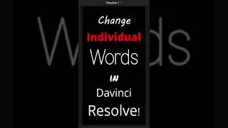 Change Individual Words in Davinci Resolve! (I did not know this for WAAAY too long!)