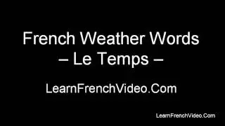 French Weather Vocabulary