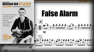 "False Alarm" tenor sax solo - BEATBoX SAX ETuDES #7 - Derek Brown