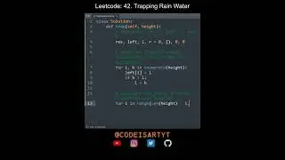 Leetcode 42. Trapping Rain Water in Python | Python Leetcode | Python Coding Tutorial | Python ASMR