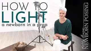 How to light a newborn in a prop with strobe lighting