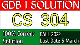 cs304 gdb Solution | object oriented Programming |CS304 GDB with Explanation 