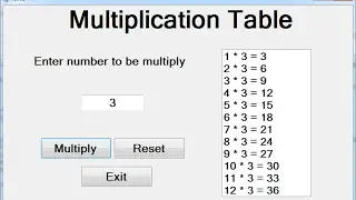How to create Multiplication Table with Do While Loop in Visual Basic.Net