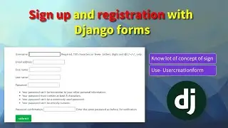 sign up with Django forms || Registration with Django forms