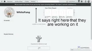 Roblox is down again Experiences failed to load