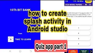 Android Quiz App Splash Activity part 1 | How to make Splash Activity in Android Studio