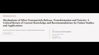 Mechanisms of Silver Nanoparticle Release, Transformation and Toxicity: A Critical Re... | RTCL.TV