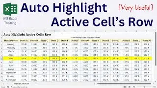 Auto Highlight Active Cell's Row in Excel