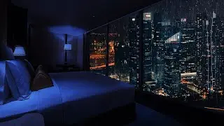 Sleep soundly with the sound of heavy rain and cozy bedroom, helping you relax and calm your mind