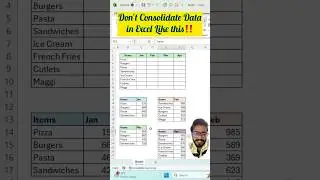 Don't Consolidate Data Manually in Excel‼️Instead Use Amazing Trick |Day 21 | Learn Excel #exceltips