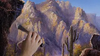 Desert Canyon | Landscape Painting - Paint with Kevin®