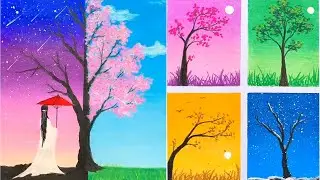 5 Seasonal Painting Ideas For Beginners | Four Seasons Painting Ideas