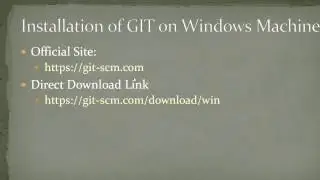 Git installation on Windows Machine