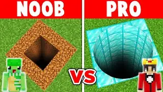 Minecraft NOOB vs PRO: SAFEST UNDERGROUND TUNNEL BUILD CHALLENGE