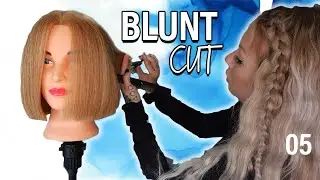 one length blunt haircut step by step