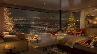 Cozy Bedroom Ambience with Relaxing Piano Jazz Music 🎄 Christmas Songs 2024 to Stress Relief, Sleep