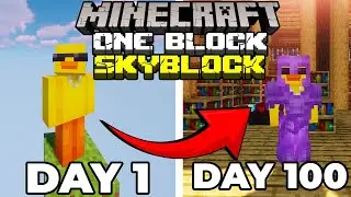 I Spent 100 Days In One Block Minecraft