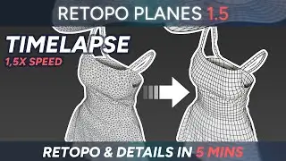 Full Cloth Retopology Timelapse in 5 Minutes